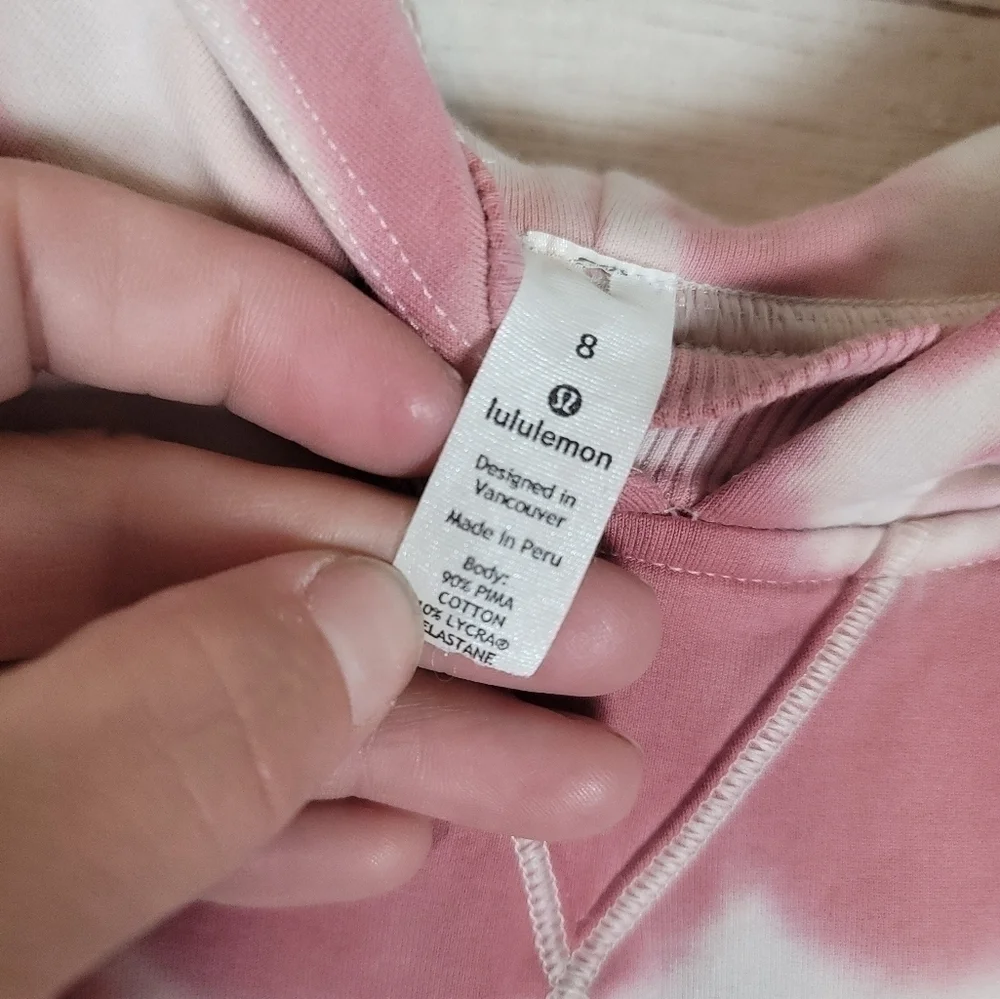 Lululemon All Yours Hoodie Sweatshirt Fleece Marmoleado Tie Dye Pink, sz 8